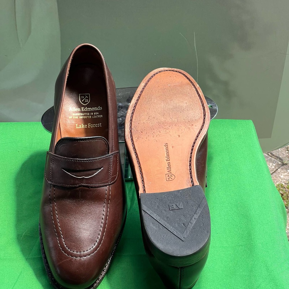 Allen Edmunds MEN Lake forest leather Brown penny loafer SHOES  9 D
